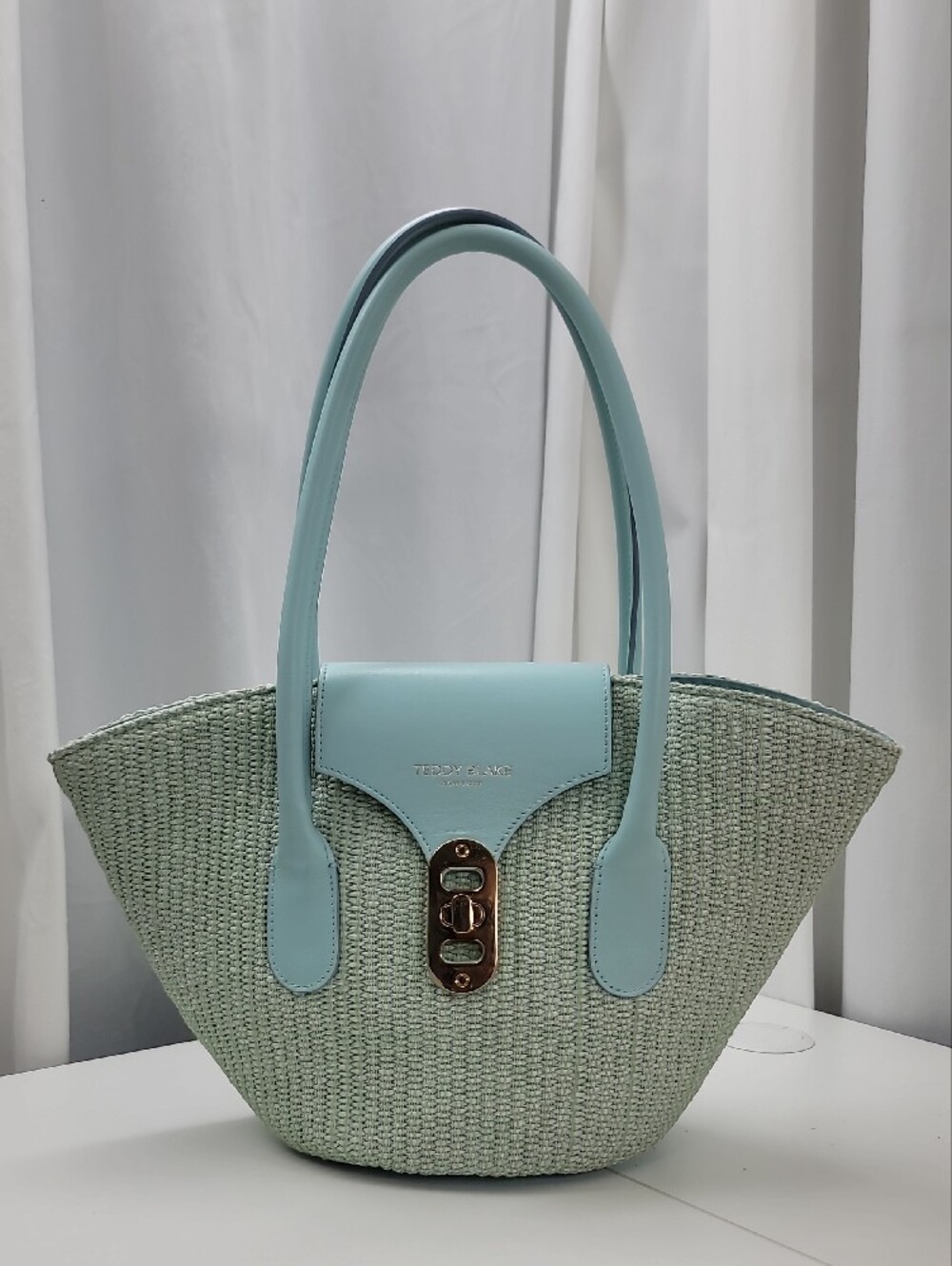 Teddy Blake Emily Bucket  Raffia Tote